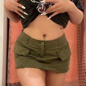 Free People army green skirt size 12 large